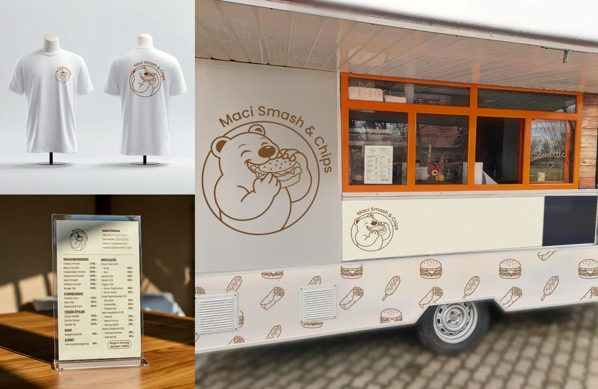 Maci Smash & Chips mockup montázs