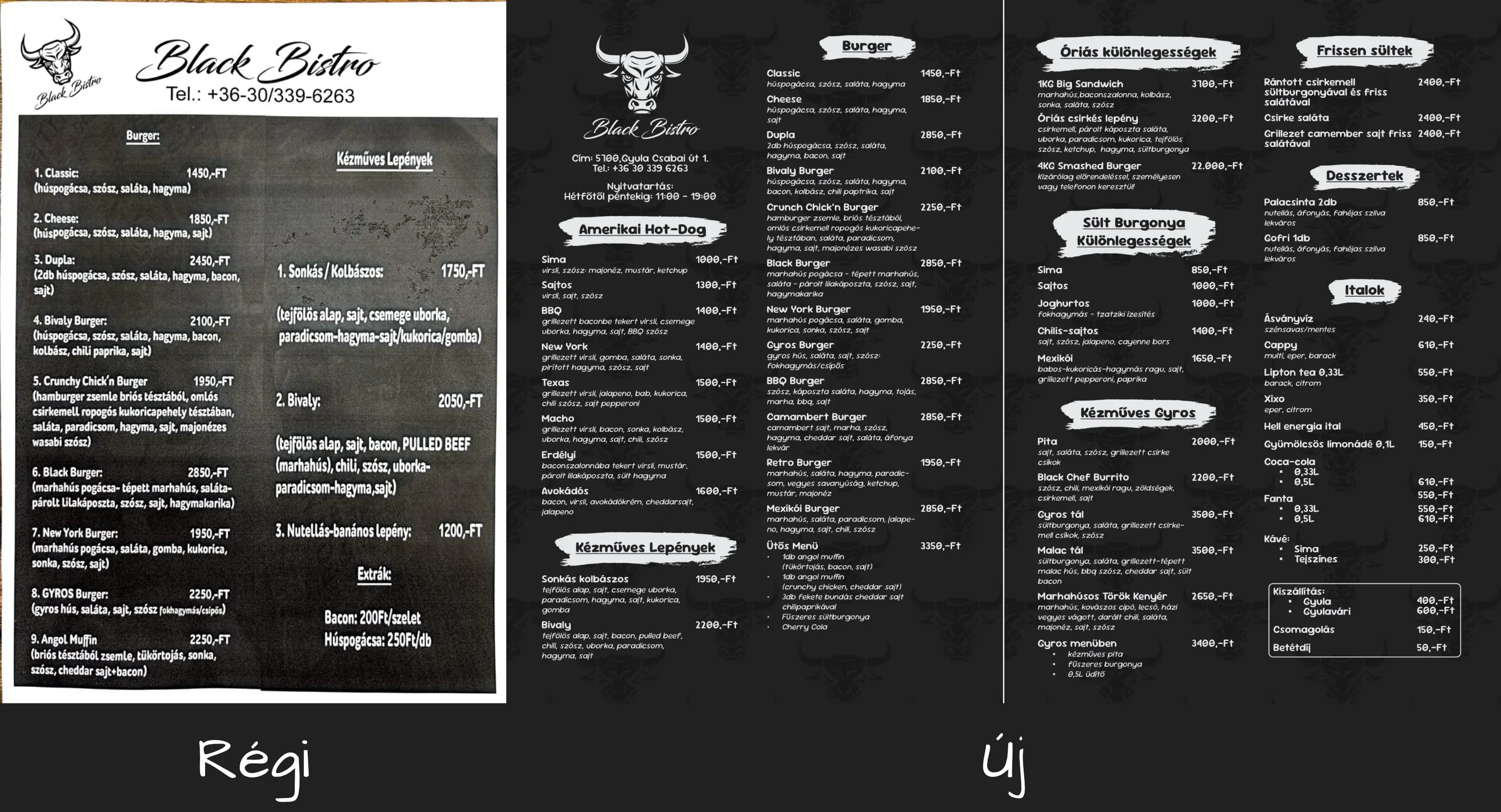 Black Bistro Étlapja