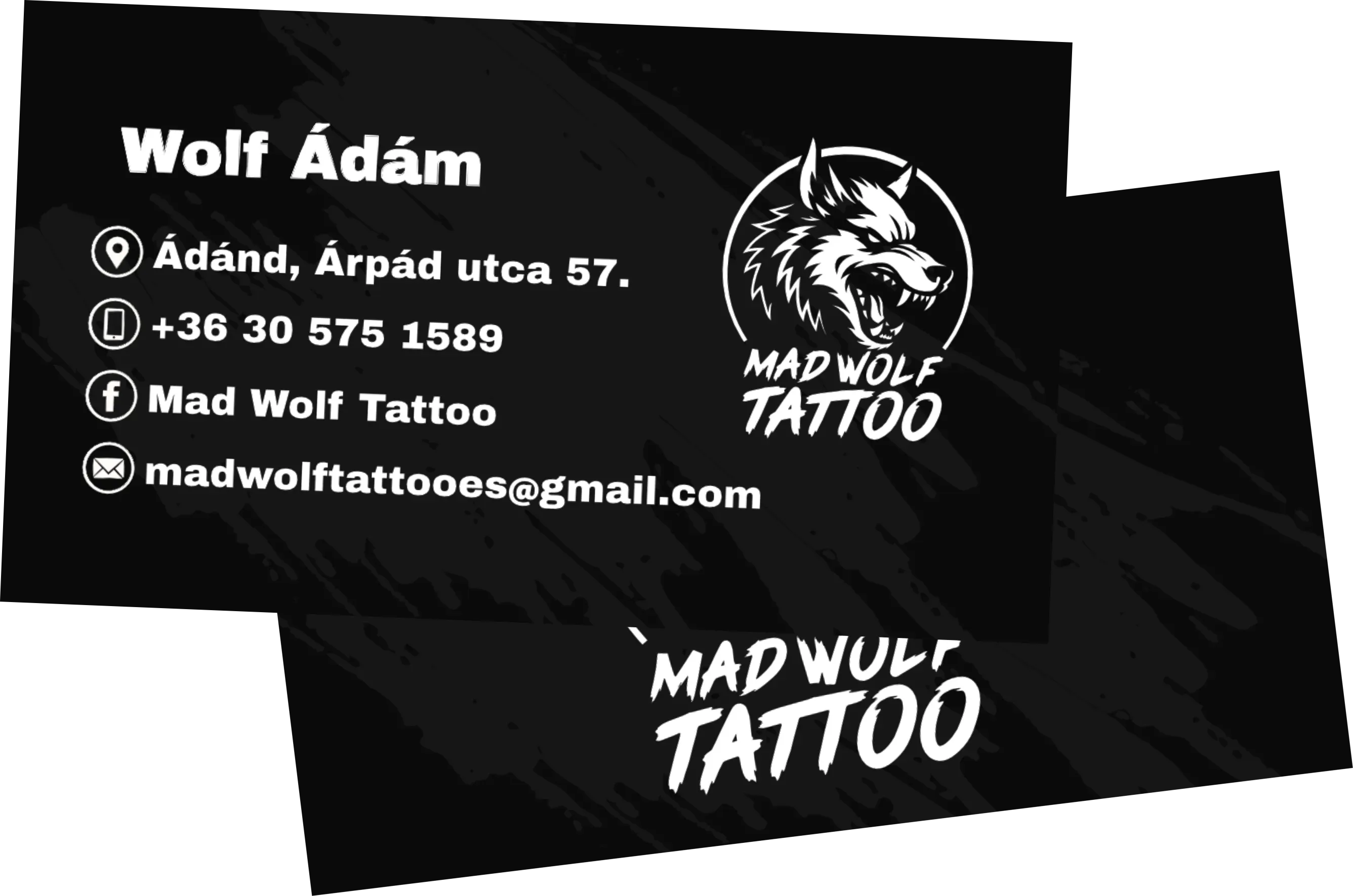Mad Wolf Tattoo névjegykártyája